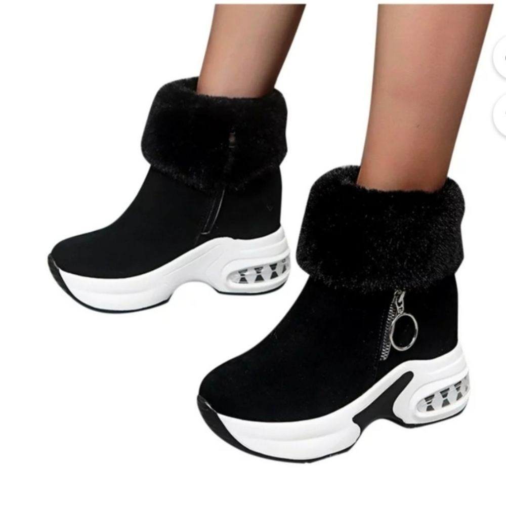 New Cathalem Leather Boots Women Heel wedges size 7.5